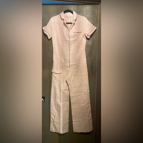 Morgan Lane 100% cotton Light Pink Pajama Jumpsuit - Picture 1 of 6